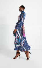 Temperley London Dora Print Dress Dark Sapphire
