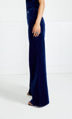 Temperley London Clove Velvet Waisted Trousers Dark Sapphire
