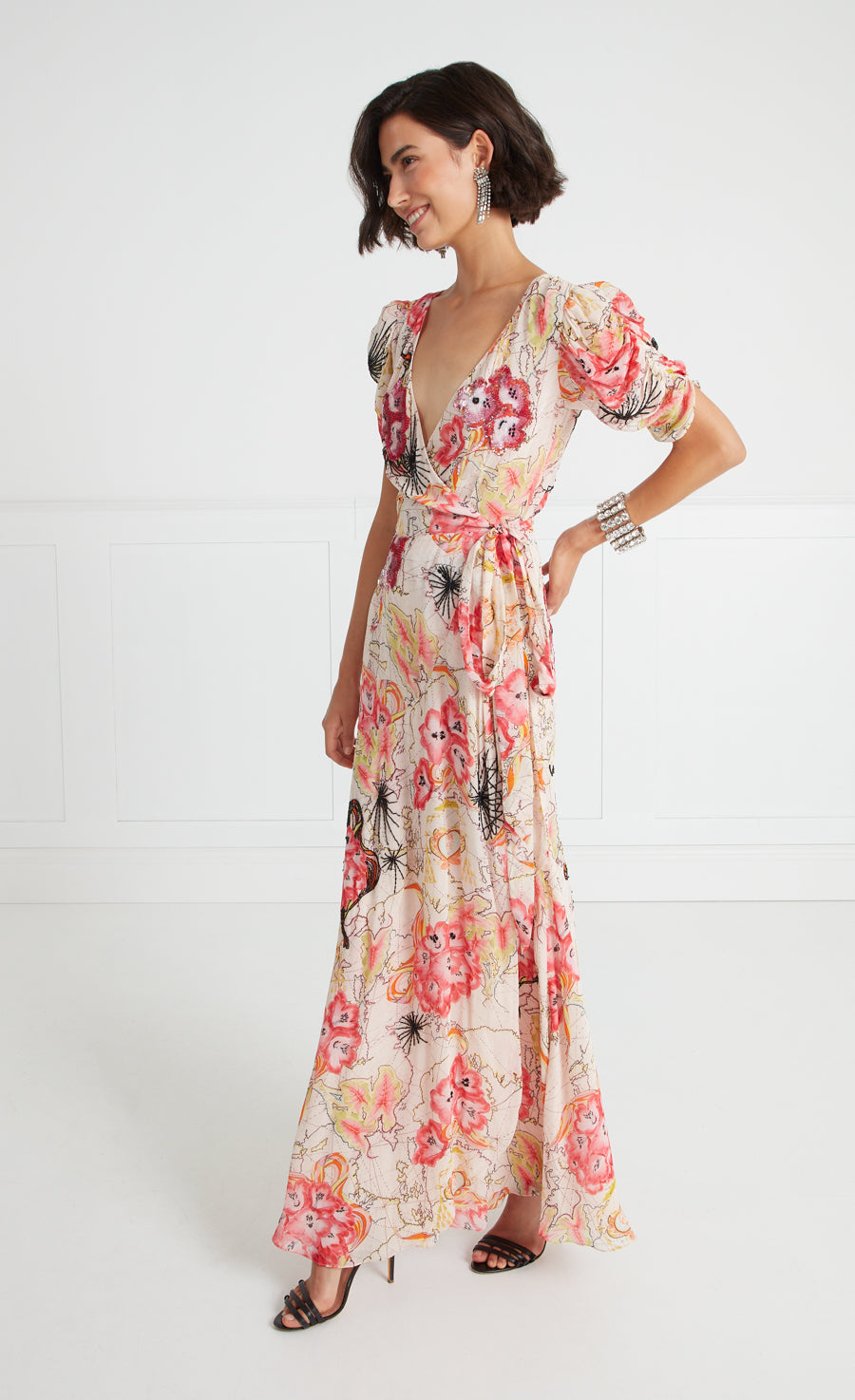 Chessie Print Rosewater Wrap Dress 