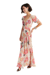 Chessie Print Rosewater Wrap Dress