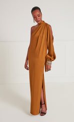 Temperley London Adalina Draped Dress Honey