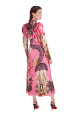 Cici Print Tie Azalea Maxi Dress