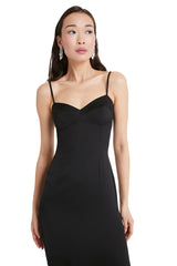 Jada Slip Black Midi Dress