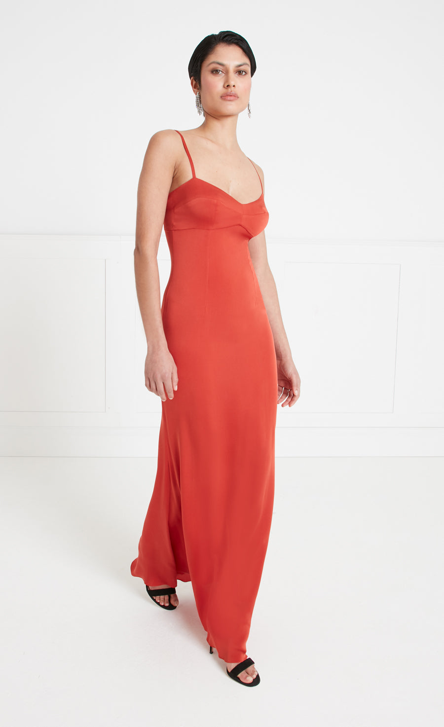 Jada Slip Red Clay Midi Dress