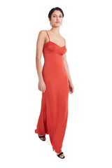 Jada Slip Red Clay Midi Dress