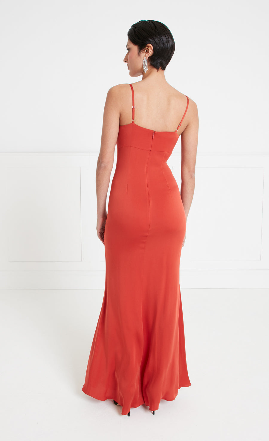 Jada Slip Red Clay Midi Dress