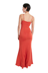 Jada Slip Red Clay Midi Dress