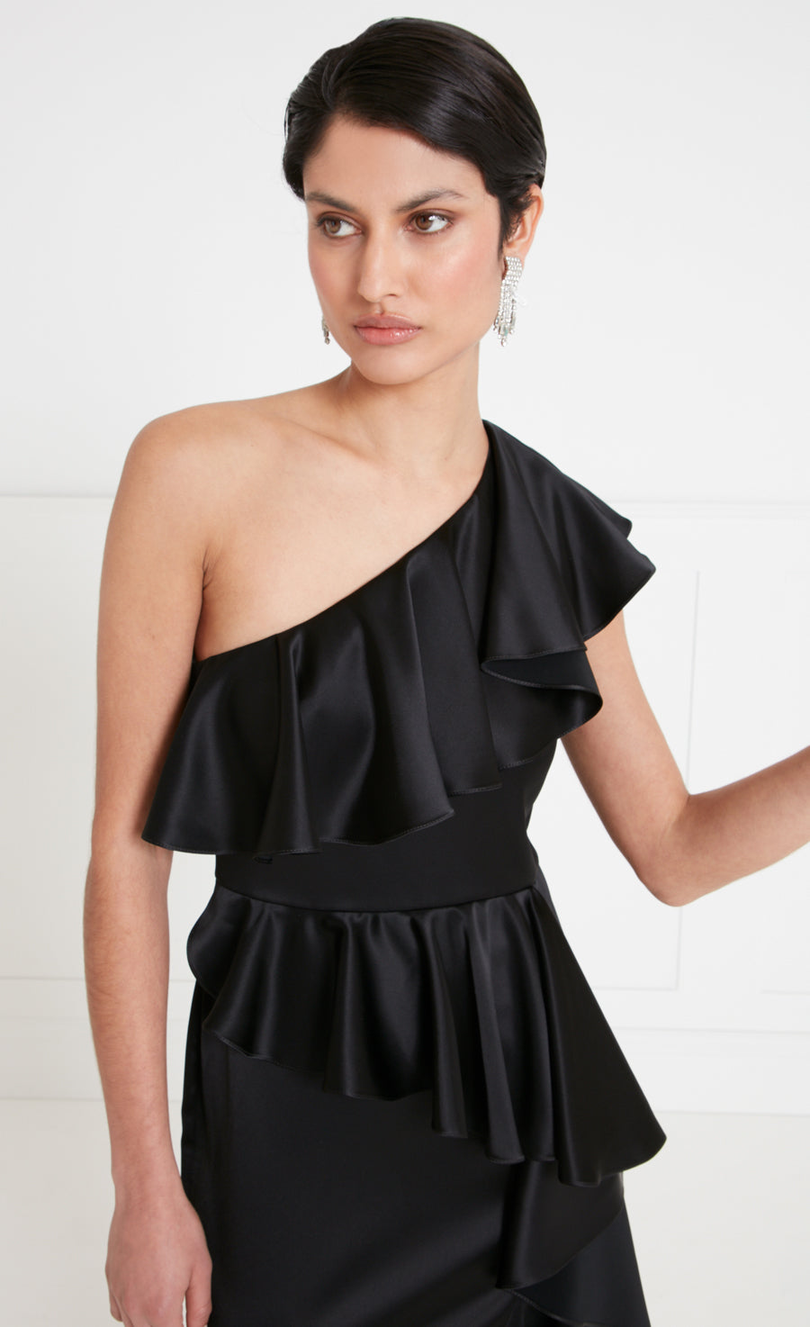 Sandrelli Asymmetric Black Dress