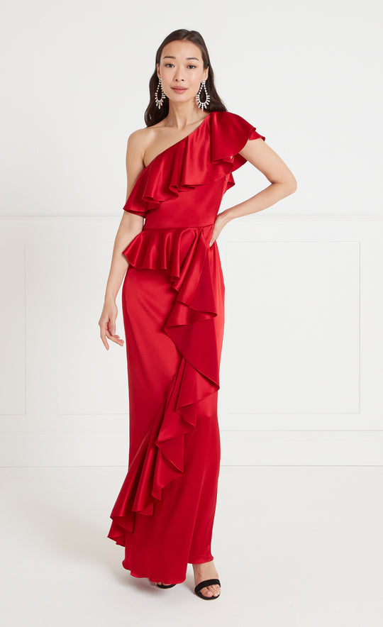 Sandrelli Asymmetric Red Dress