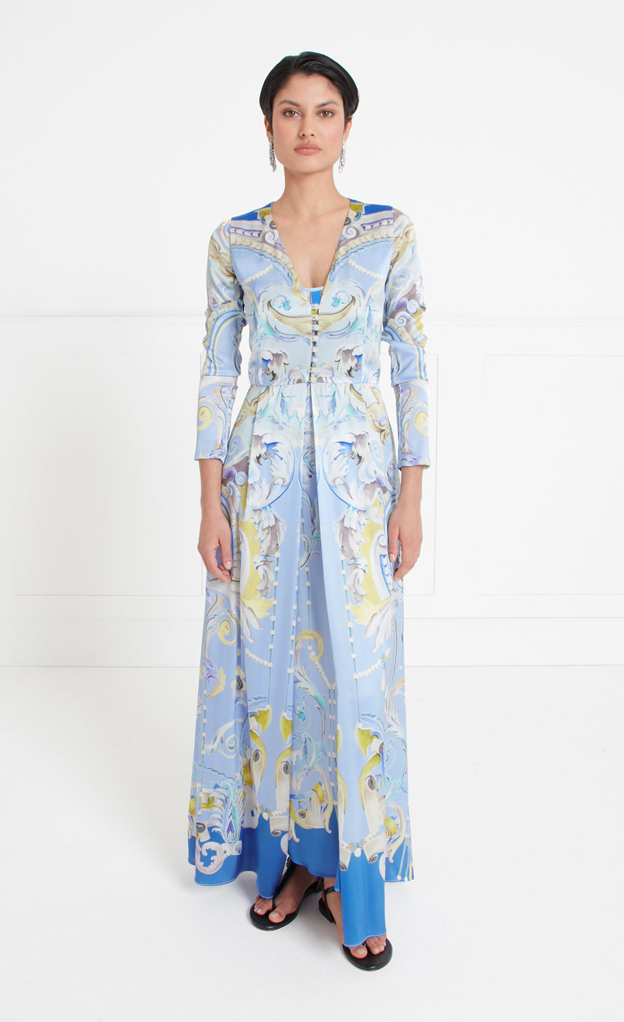 Carline Printed Kimono Vista Blue