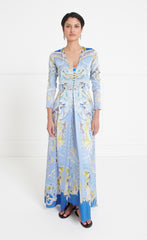 Carline Printed Kimono Vista Blue