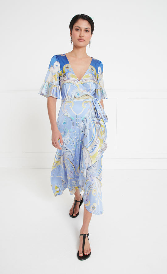 Carline Printed Wrap Dress