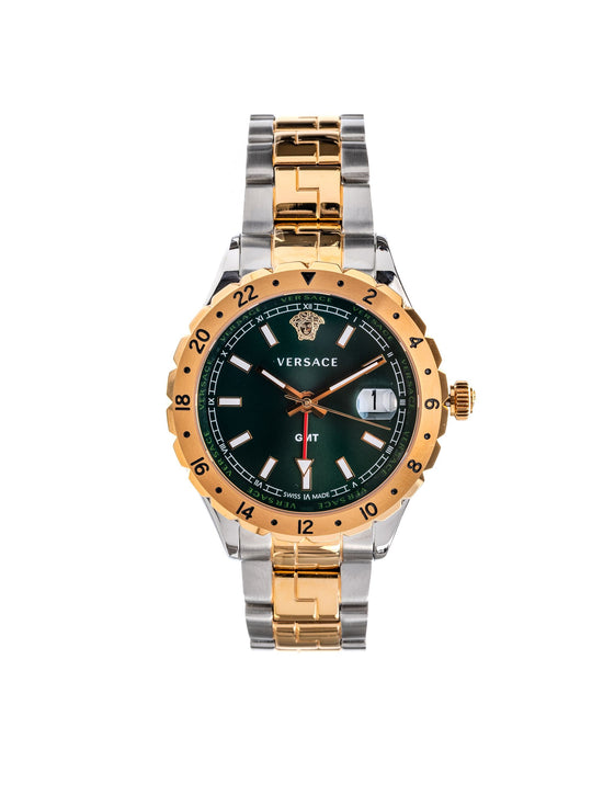 Hellenyium GMT Quartz Green Dial Watch