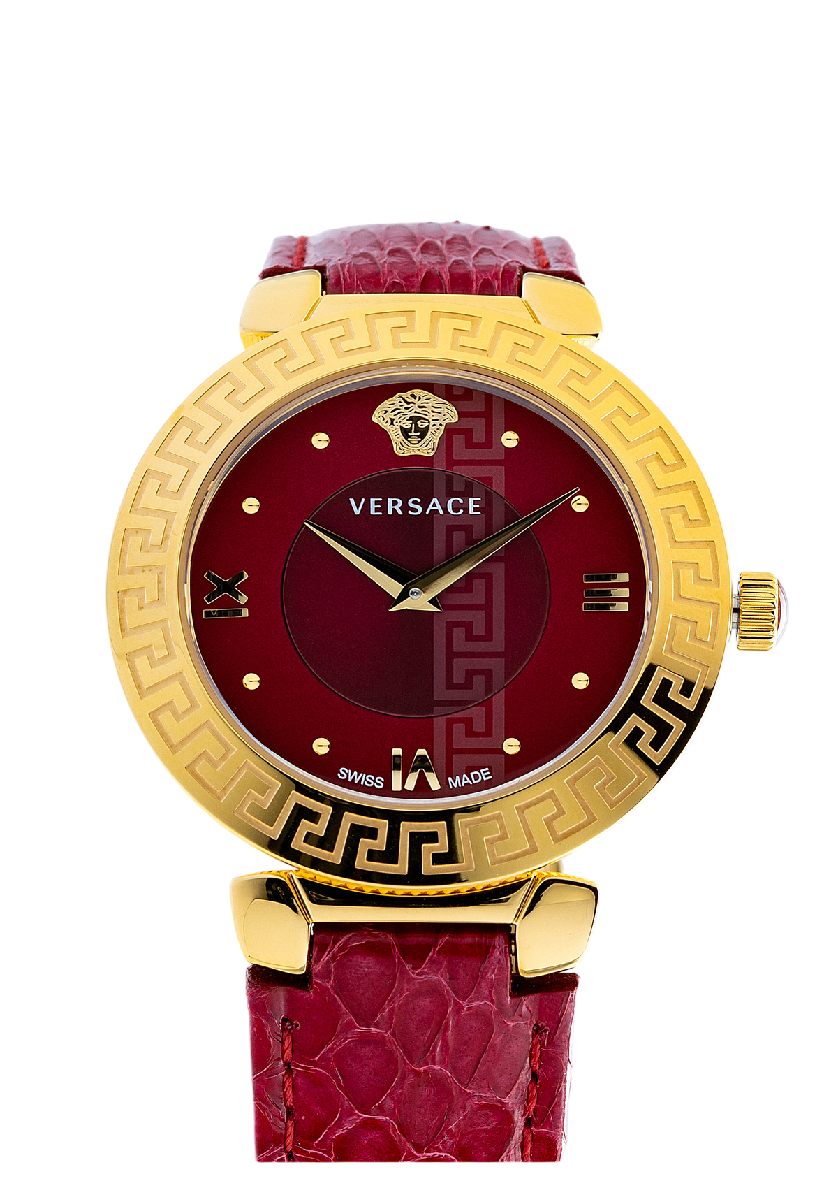 Daphnis Red Dial Gold-Tone Watch