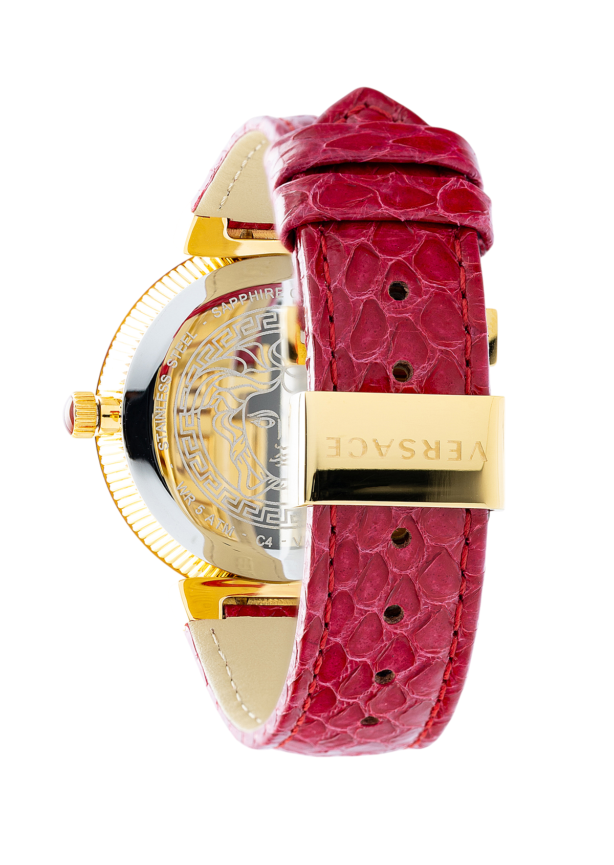 Daphnis Red Dial Gold-Tone Watch