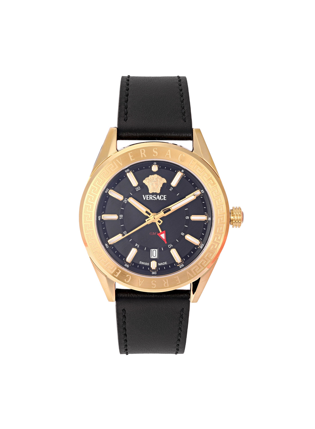 V-Code GMT Quartz Black Dial Watch