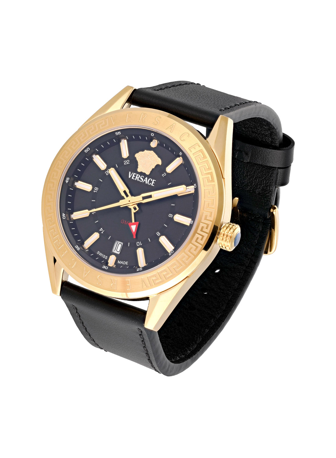 V-Code GMT Quartz Black Dial Watch