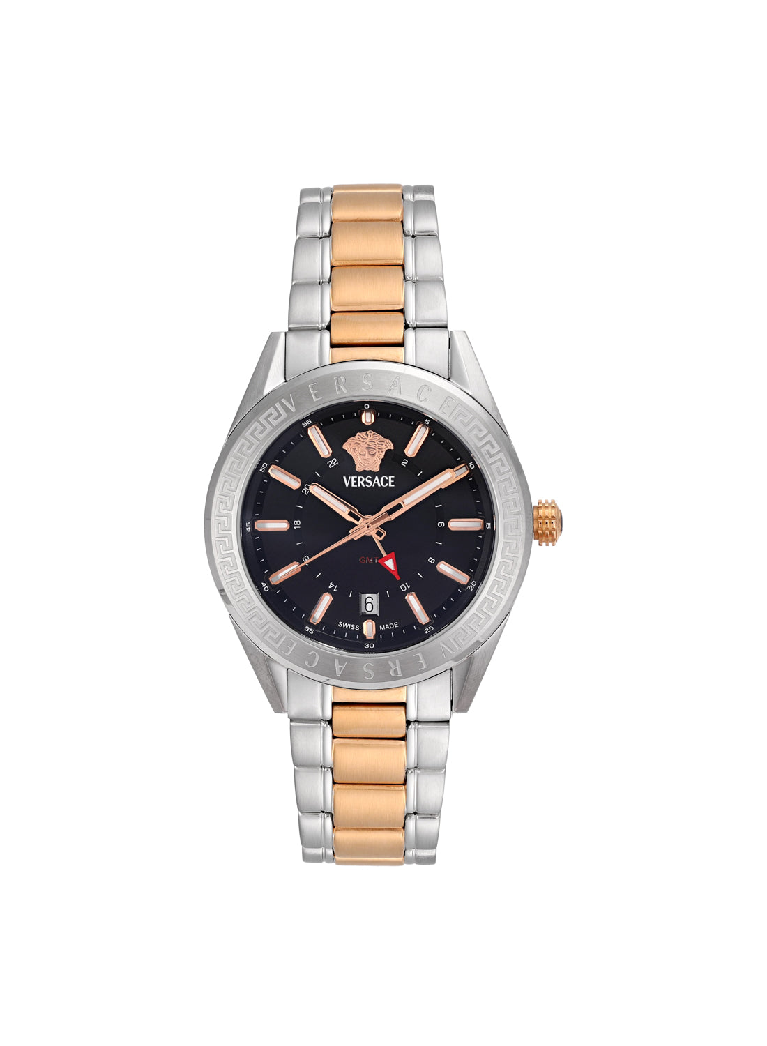 V-Code GMT Quartz Black Dial Watch
