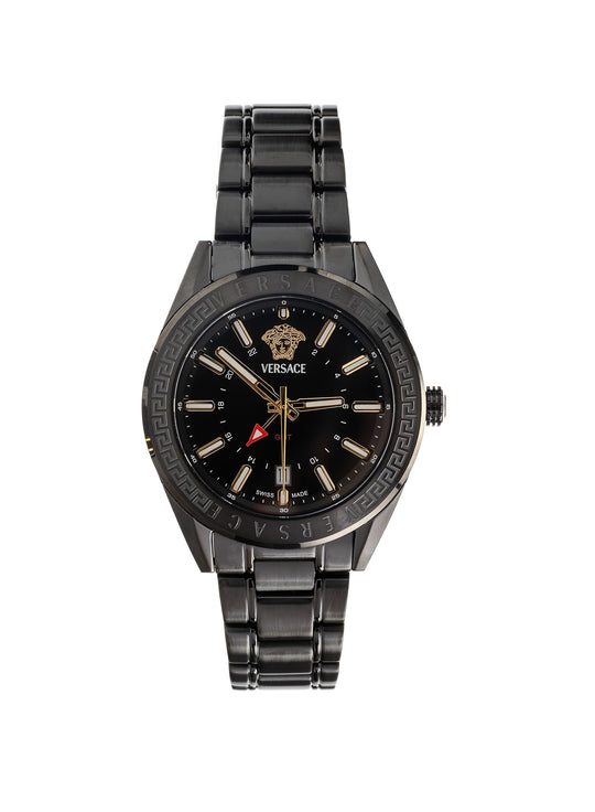 V-Code GMT Quartz Black Dial Watch