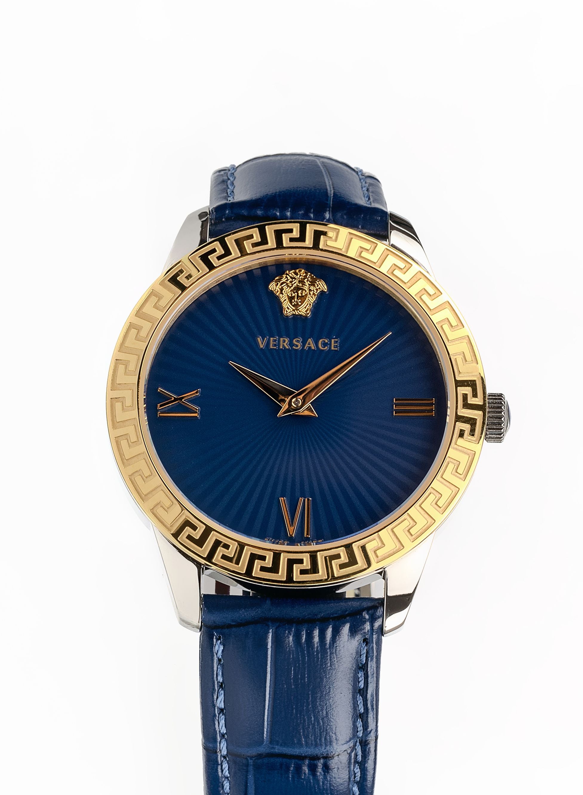 Greca Quartz Blue Dial Watch