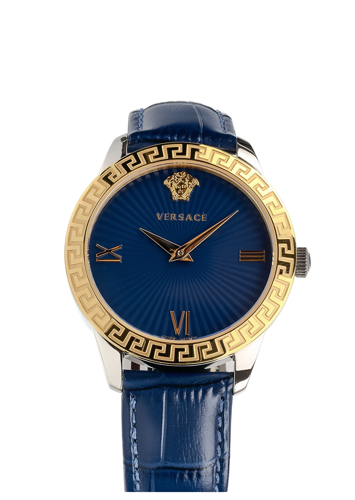 Greca Quartz Blue Dial Watch