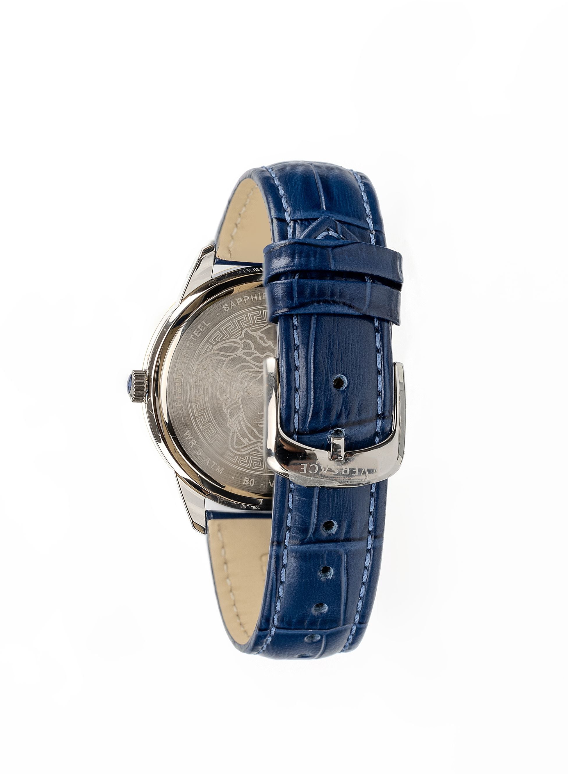Greca Quartz Blue Dial Watch
