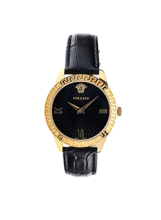 Greca Signature Quartz Black Dial Ladies Watch