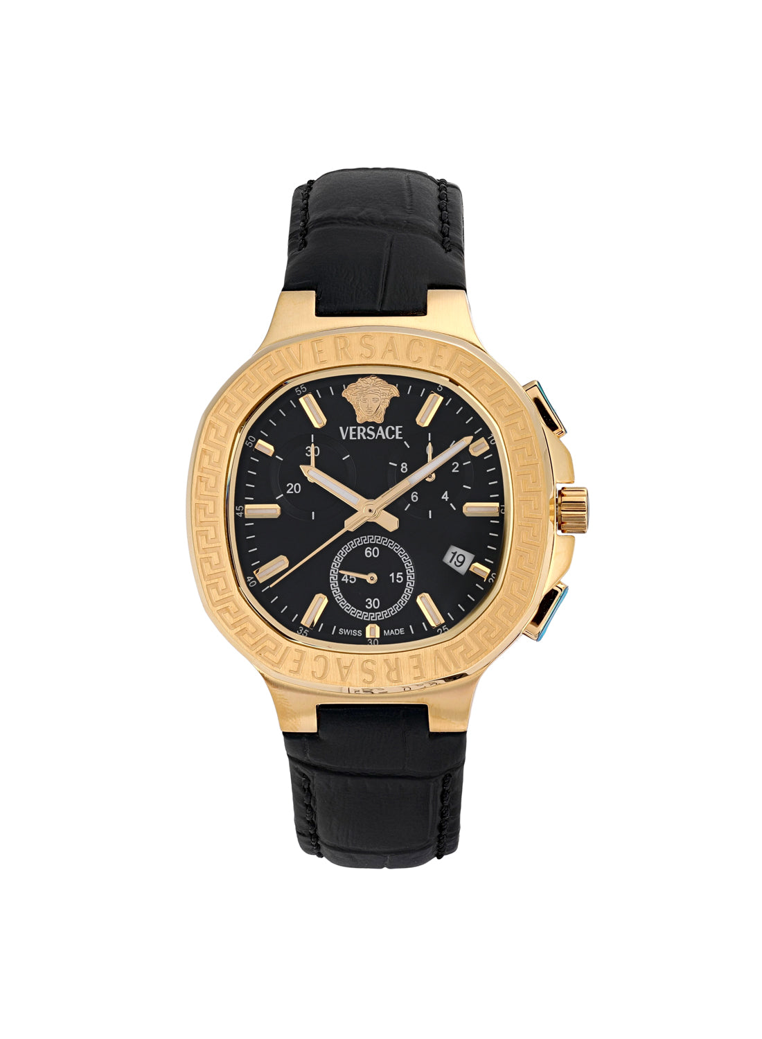 V-Chrono Square Quartz Black Dial Watch