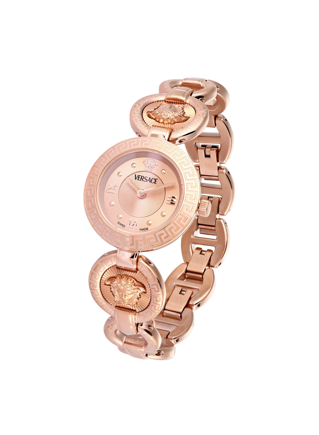 Greca Jewel Quartz Rose Gold Dial Watch