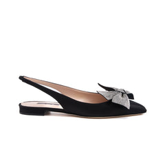 SJP by Sarah Jessica Parker Viv 10mm Black Satin Flat Sandals