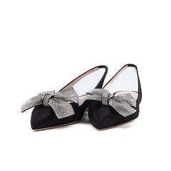 SJP by Sarah Jessica Parker Viv 10mm Black Satin Flat Sandals