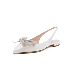 SJP by Sarah Jessica Parker Viv 10mm Ivory Satin Flat Sandals