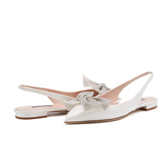 SJP by Sarah Jessica Parker Viv 10mm Ivory Satin Flat Sandals