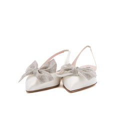 SJP by Sarah Jessica Parker Viv 10mm Ivory Satin Flat Sandals