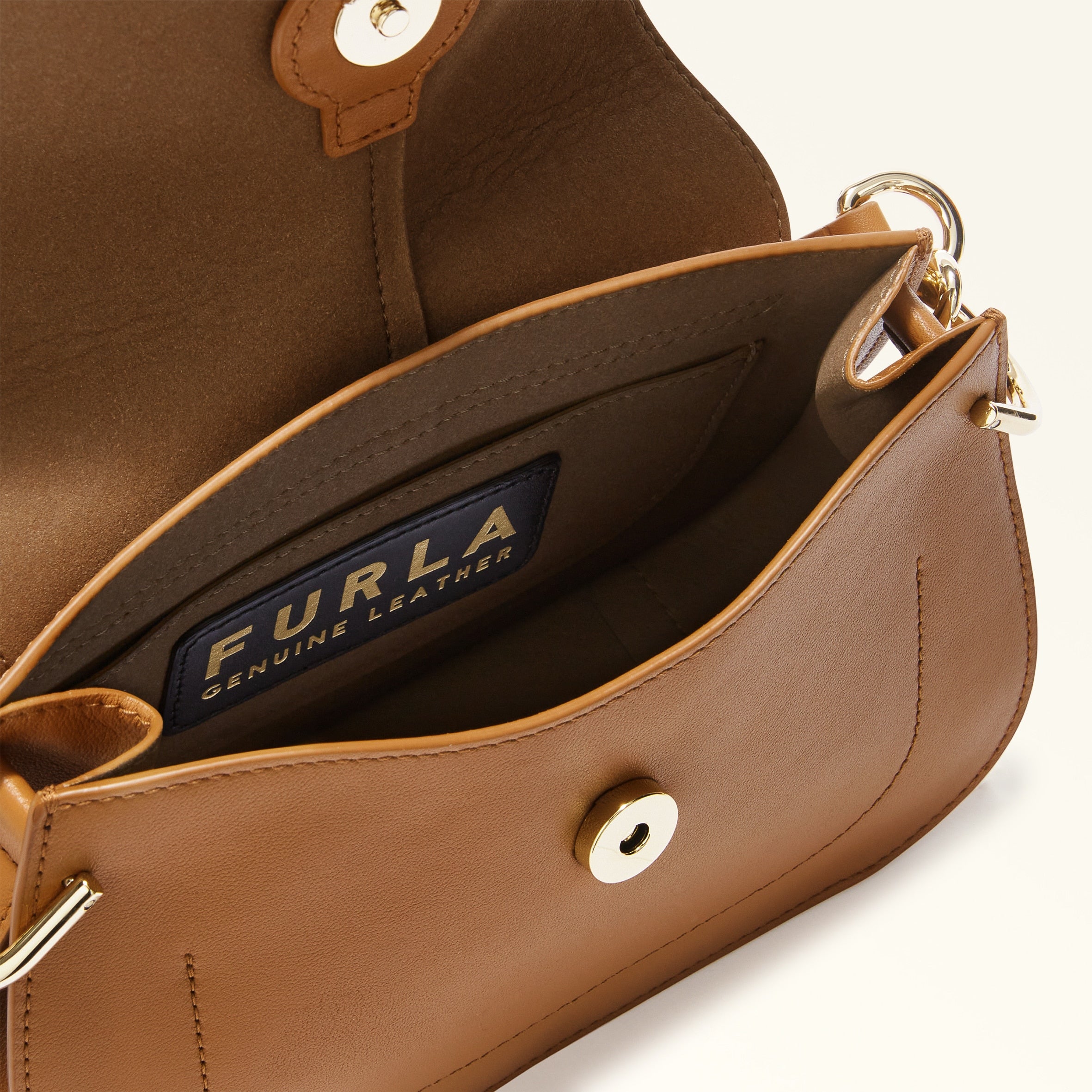 Furla Flow Brown Top Handle Bag - Mini