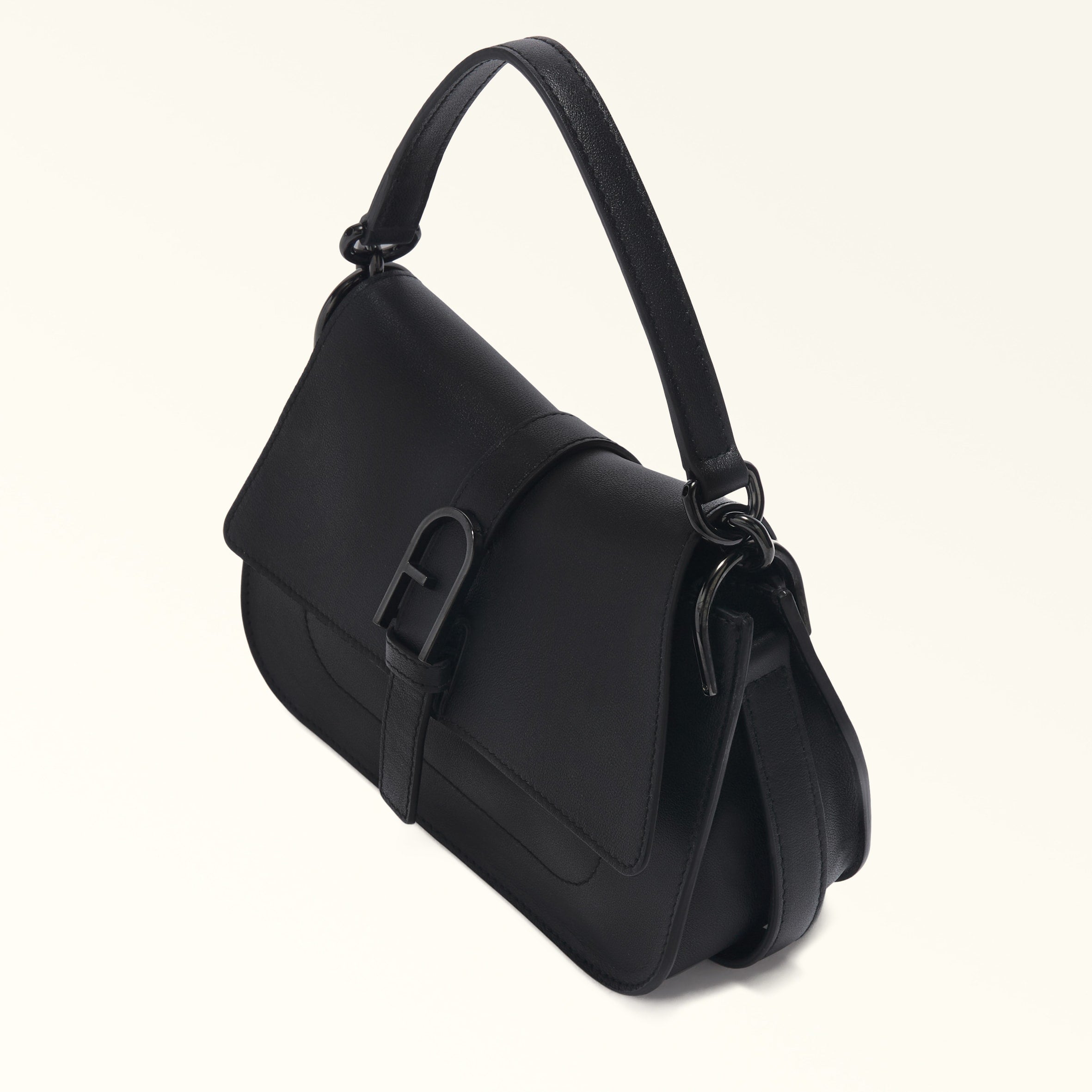 Furla Flow Black Top Handle Bag - Mini