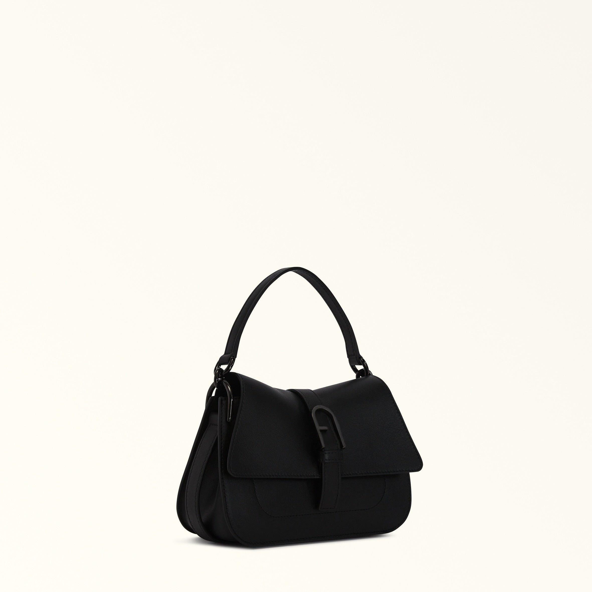 Furla Flow Black Top Handle Bag - Mini