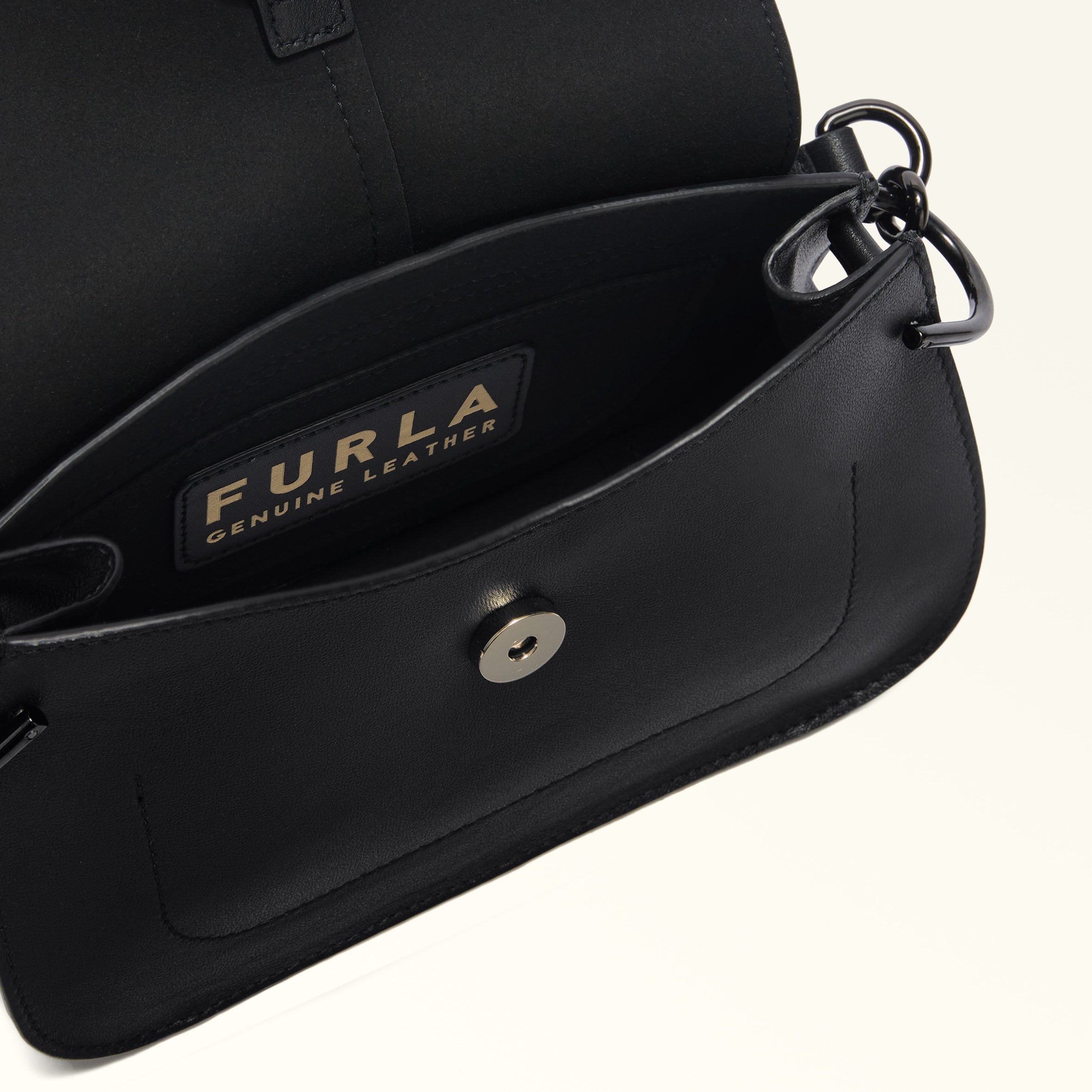 Furla Flow Black Top Handle Bag - Mini