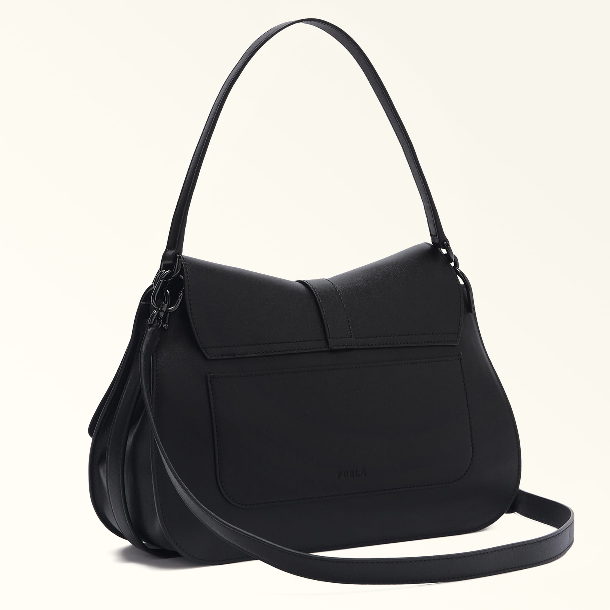 Furla Flow Black Top Handle Bag - Large