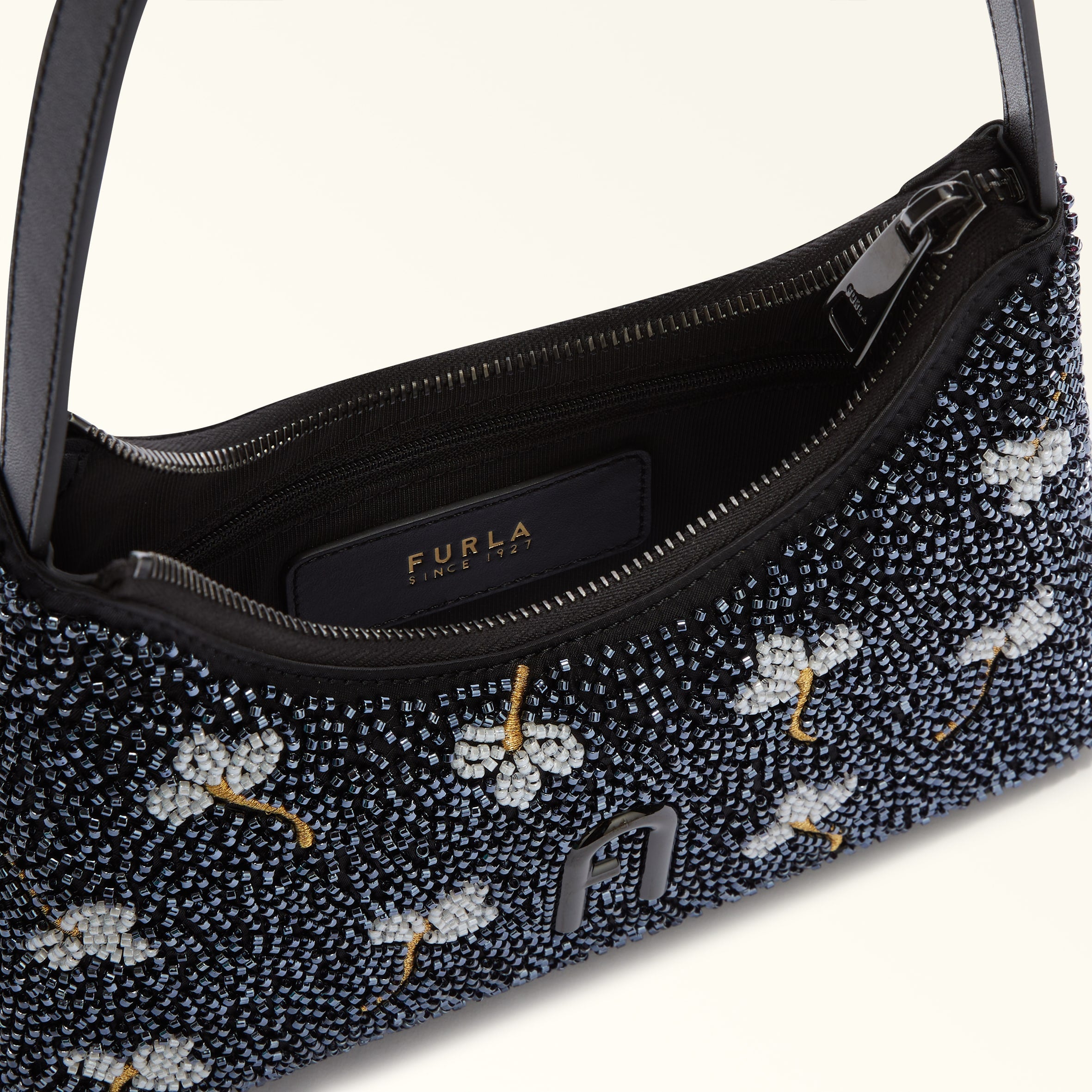 Furla Diamante Black Shoulder Bag