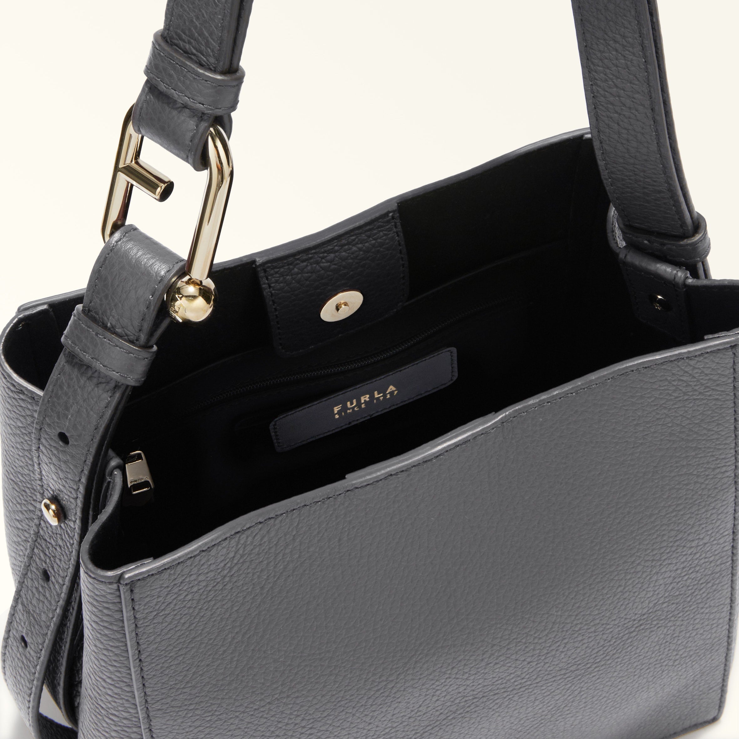 Furla Nuvola Grey Bucket Bag