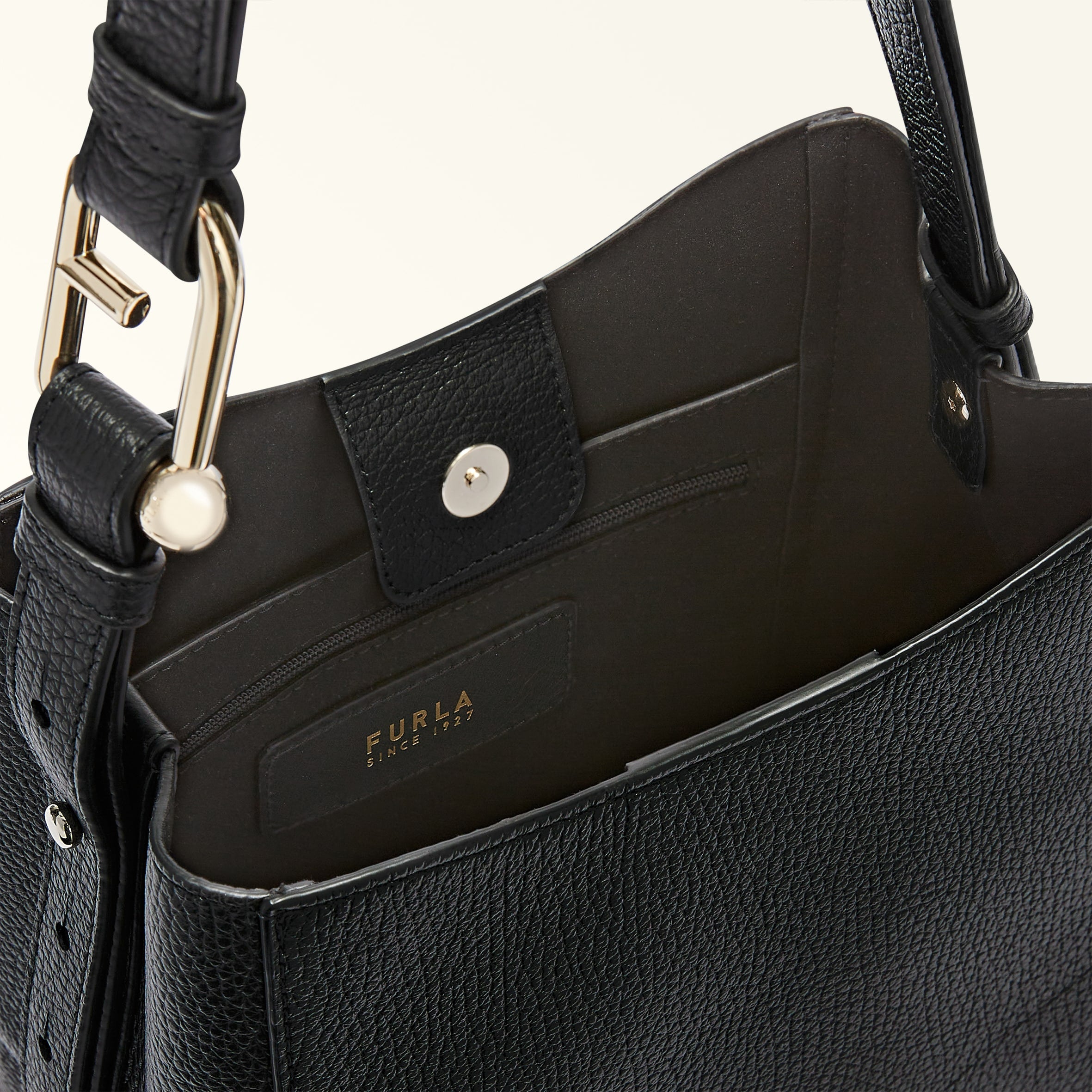 Furla Nuvola Black Bucket Bag - Mini