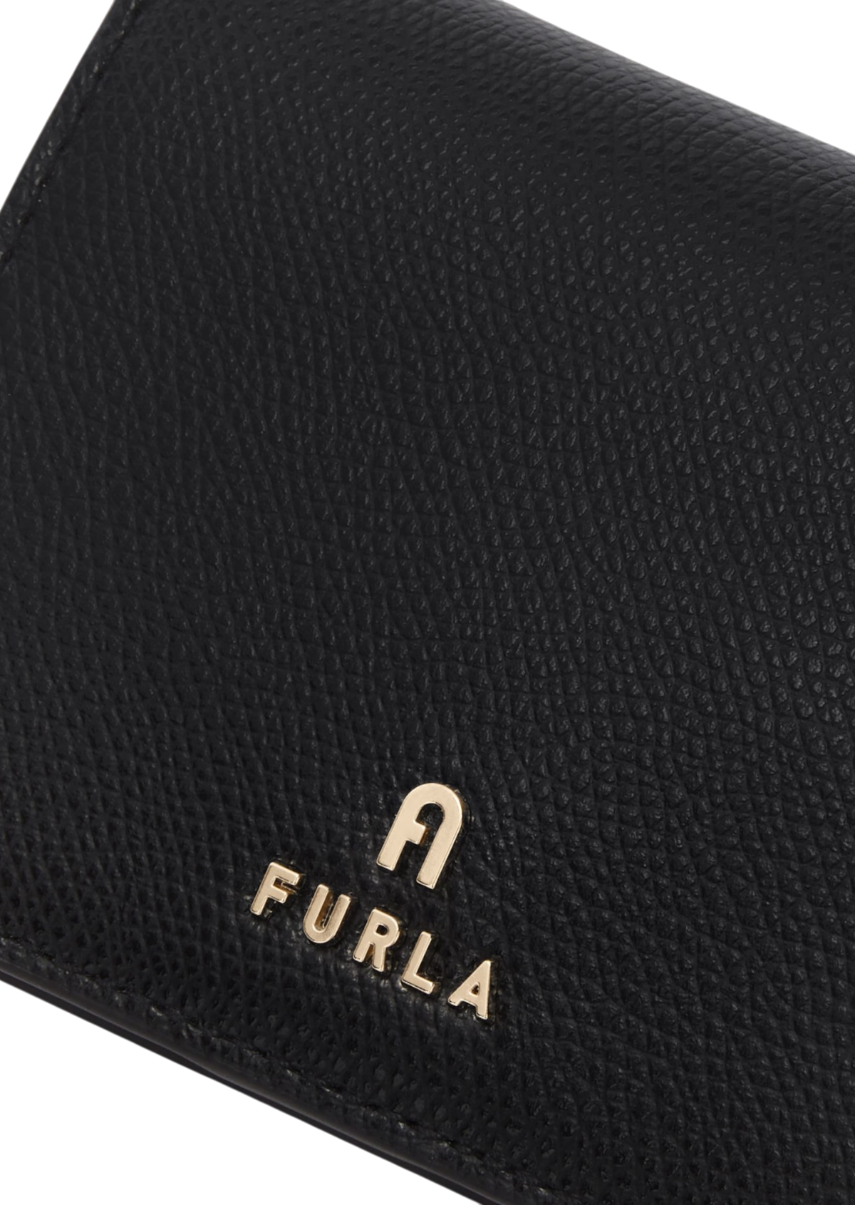 Furla Camelia Black Compact Bifold Coin Wallet - Small