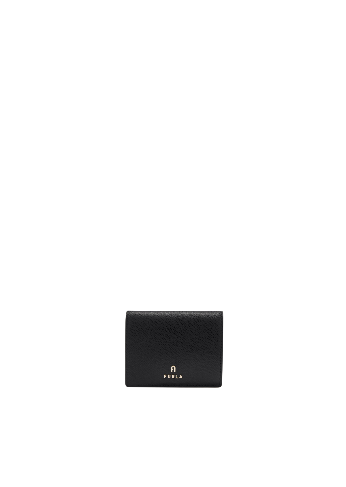 Furla Camelia Black Compact Bifold Coin Wallet - Small