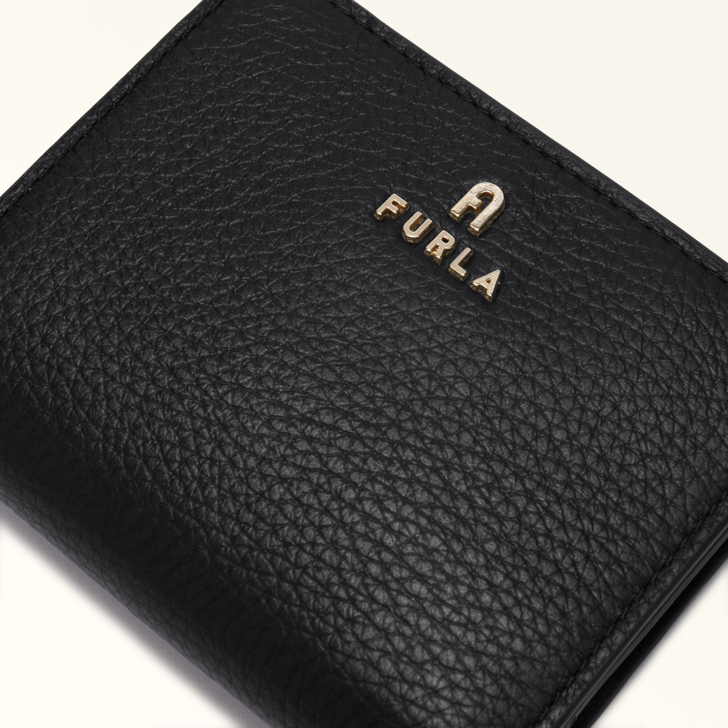 Furla Camelia Black Compact Wallet L Zip - Small