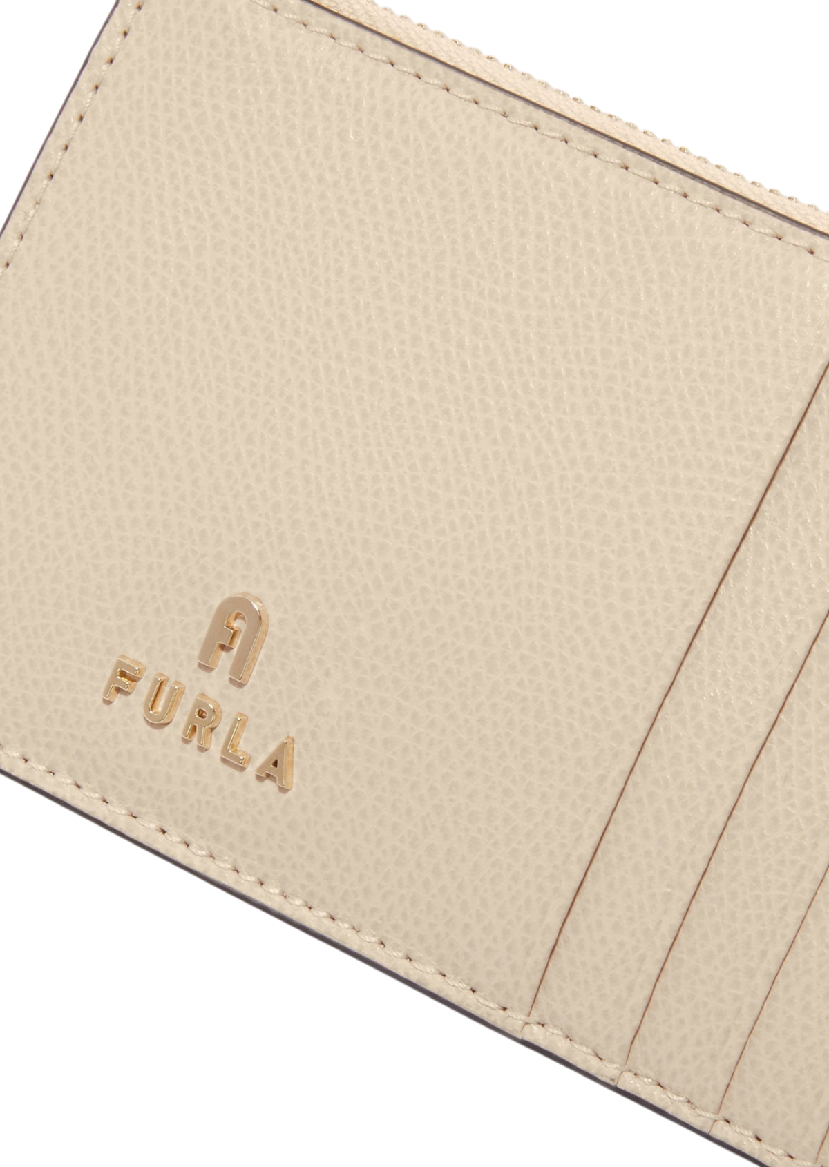 Furla Camelia Beige Zipped Card Case - Medium