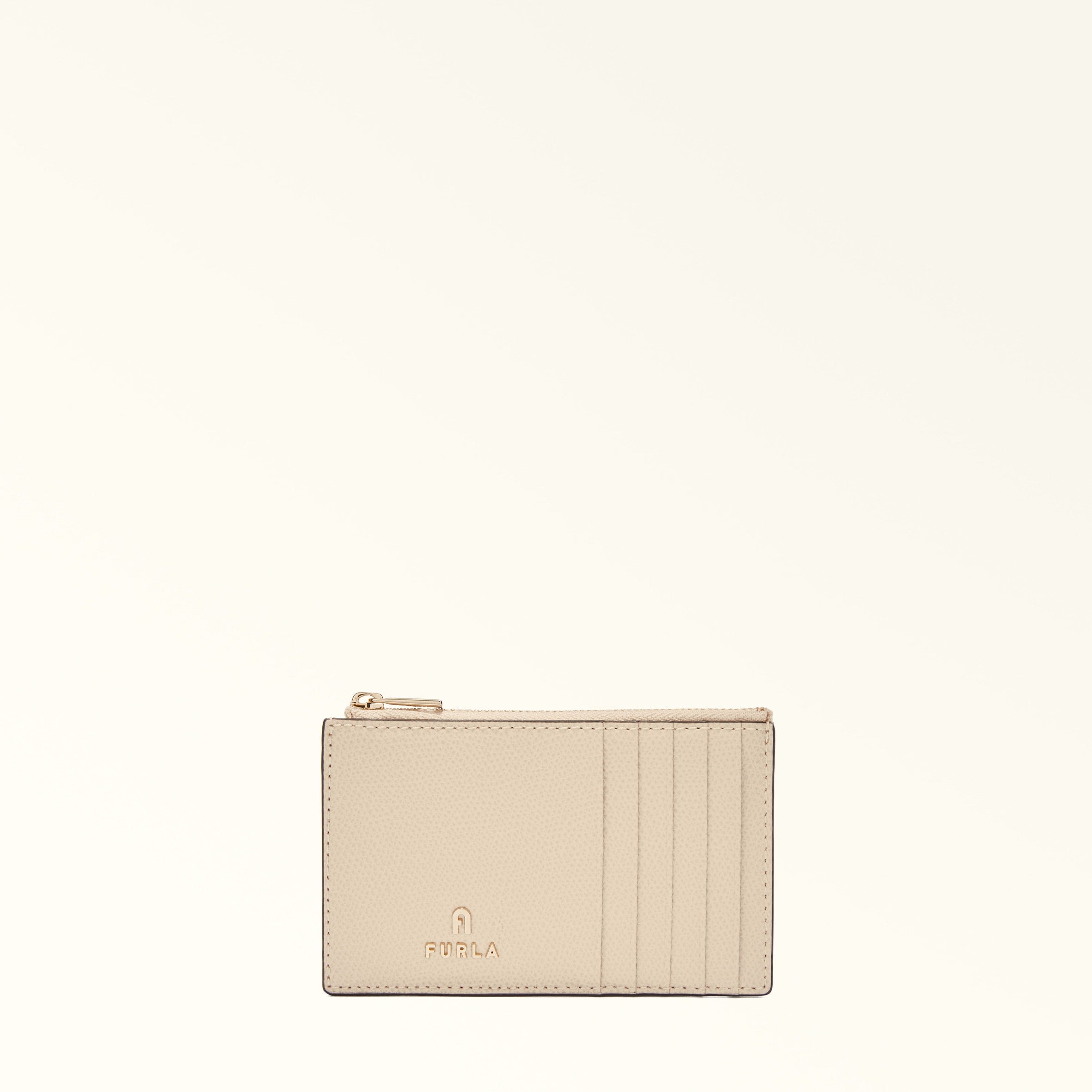 Furla Camelia Beige Zipped Card Case - Medium