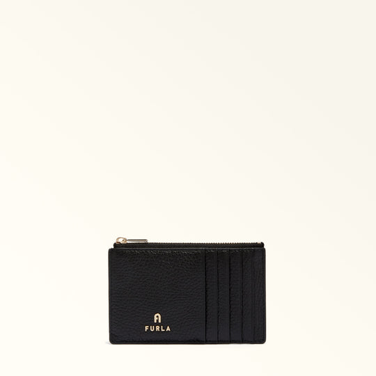 Furla Camelia Nero Zipped Card Case - Medium