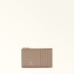 Furla Camelia Card Case Stucco Gray Medium