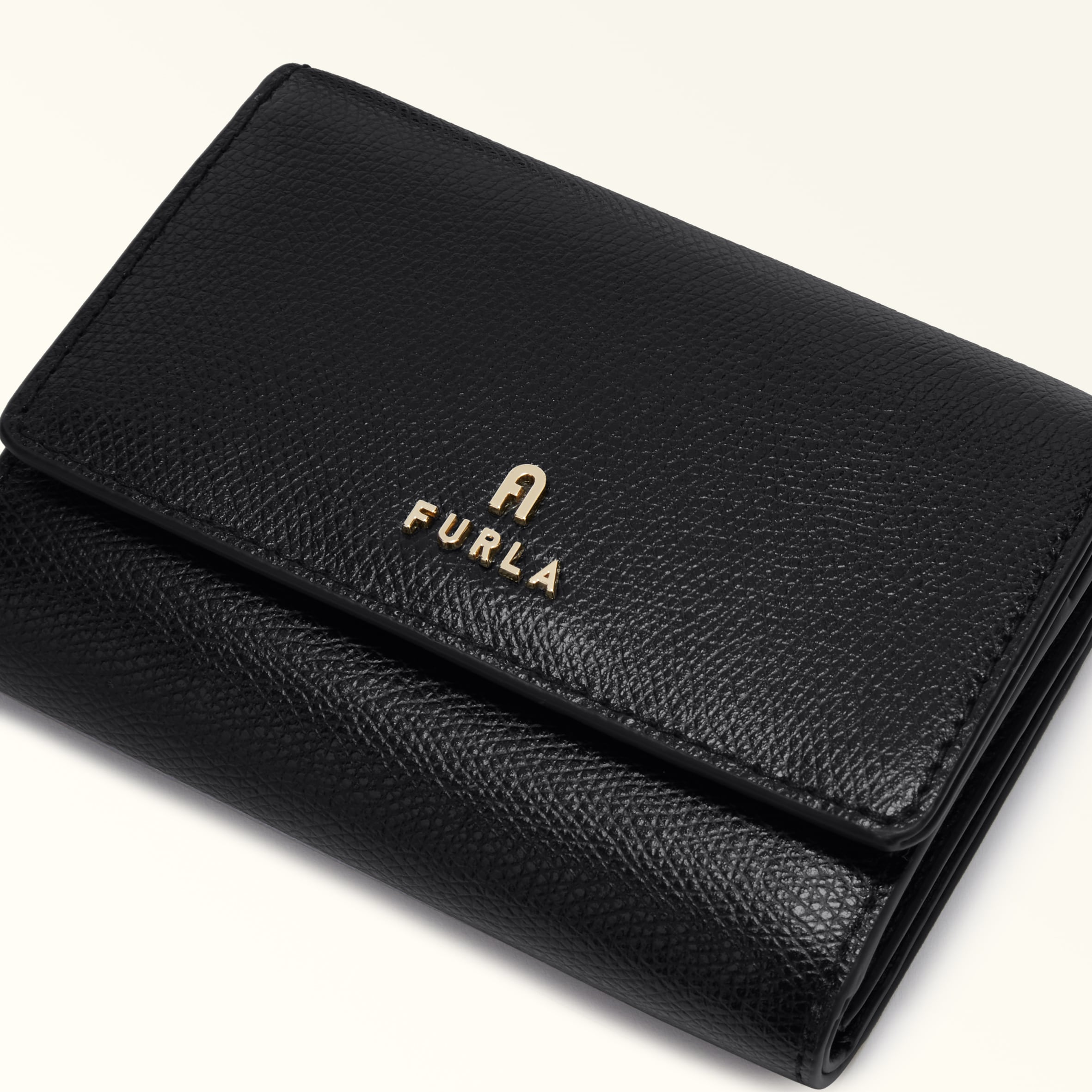 Furla Camelia Black Compact Wallet Flap - Medium